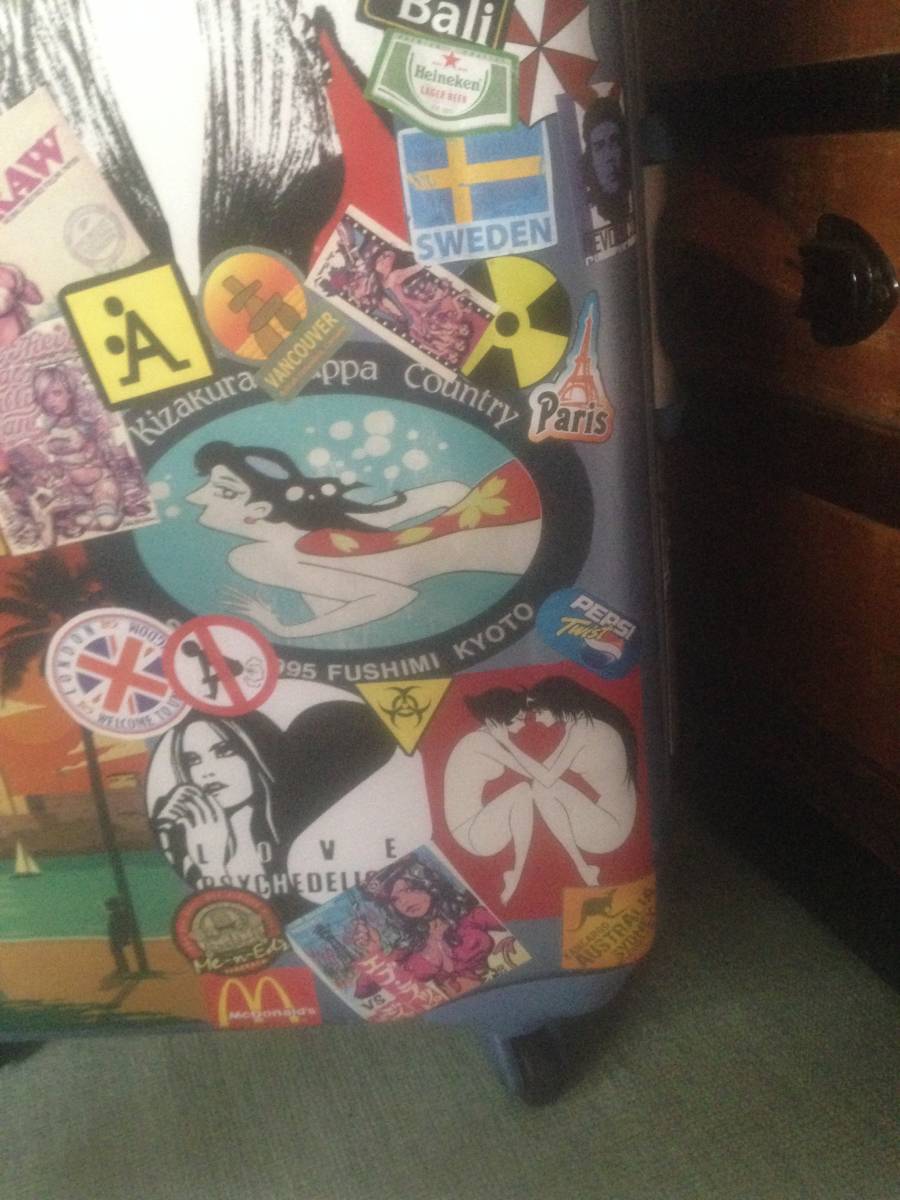  cusomize trunk back Boarding suitcase travel carry bag light blue cue ba Habana sticker Tune and .