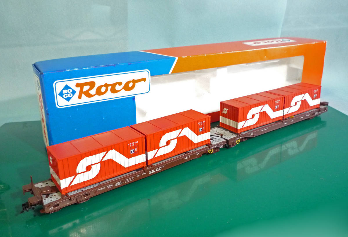□HOゲージ「OBB 連接式ボギーコンテナ車 #47541」ROCO製 | hts-bau.at