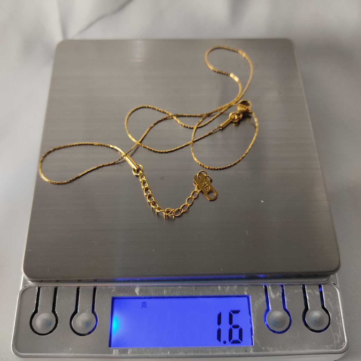 1円スタート レディース ネックレス 18k k18 ゴールドチェーン 総重量1.6ｇ 18k刻印有 39cm＋5cm 311の画像6