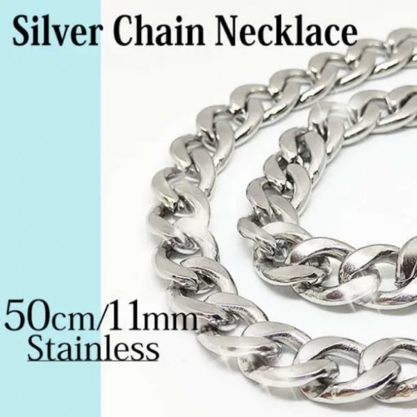 1円スタート メンズ レディース ネックレス シルバー 喜平ネックレス 11mm 50cm シルバー925 silver 整理品 304の画像1