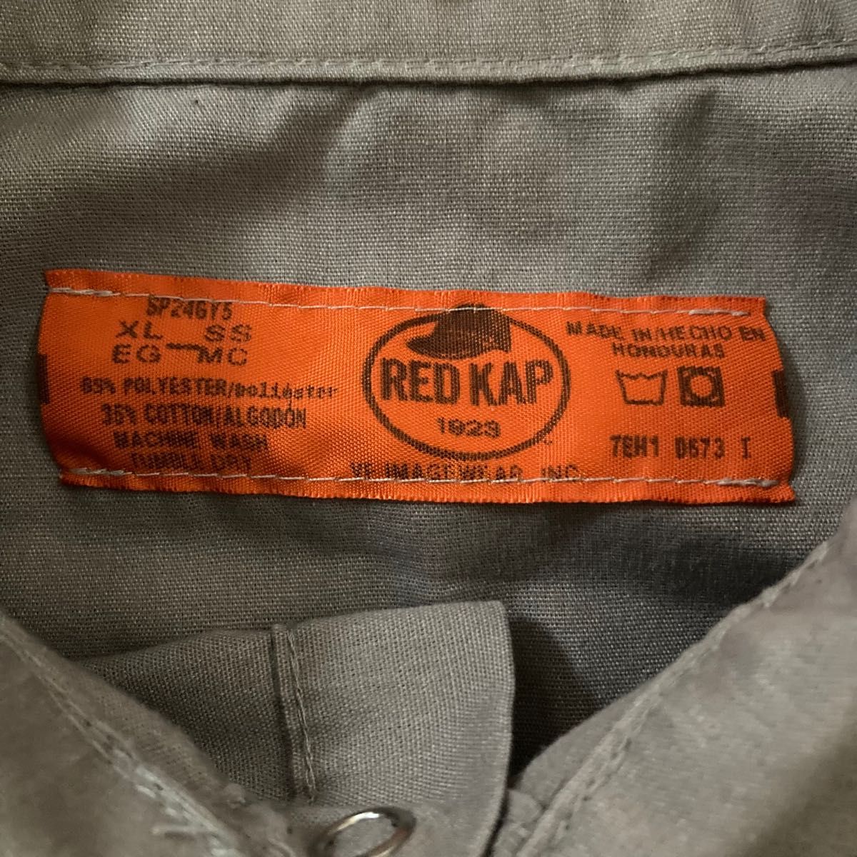 90s RED KAP レッドキャップ ワークシャツ 半袖 刺繍 ワッペン 企業ロゴ
