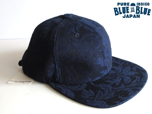 新品タグ付 BLUE BLUE JAPAN ブルーブルー 2021SS 草木柄 インディゴ クサキジャカード ベースボールキャップ 帽子 FREE 藍色 日本製