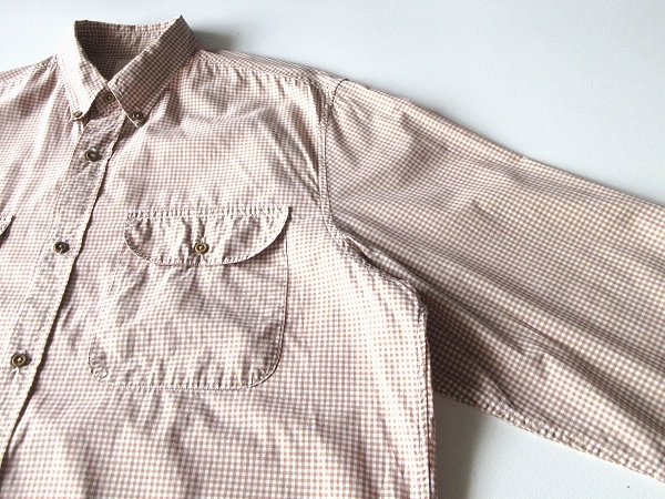  cat pohs correspondence Karl Helmut Karl hell m cotton silver chewing gum check BD shirt M beige white button down PINK HOUSE Pink House 