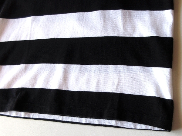 ネコポス対応 agnes b. アニエスベー J019 TS コットン 太ボーダー柄 Tシャツ 半袖 カットソー T1 ホワイト ブラック 白 黒 日本製_画像6