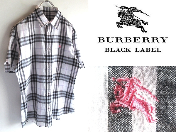 【翌日発送可能】 ホースロゴ刺繍 バーバリーブラックレーベル LABEL BLACK BURBERRY 希少 薄手コットン ネコポス可 三陽商会 2 シャツ ホワイトノバチェック トップス 【翌日発送可能】 ホースロゴ刺繍 バーバリーブラックレーベル LABEL BLACK BURBERRY 希少 薄手コットン ネコポス可 三陽商会 2 シャツ ホワイトノバチェック トップス