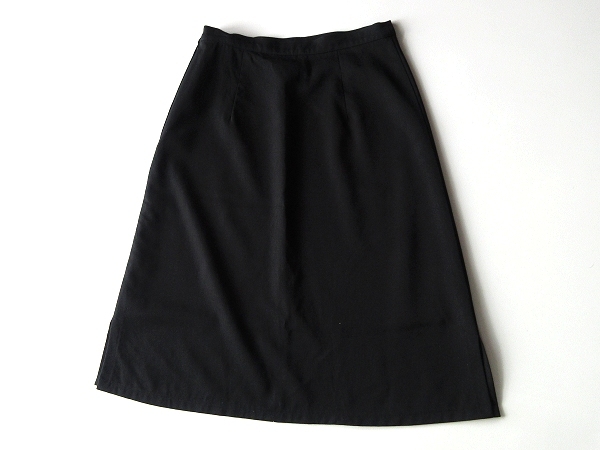  rare 90s-00s Vintage agnes b. Agnes B wool gyaba Gin side Zip side slit trapezoid skirt 36 black black made in Japan 