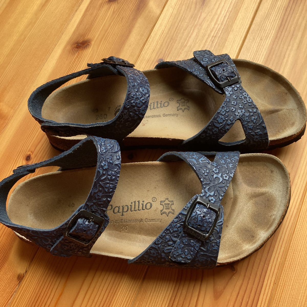 BIRKENSTOCK★ビルケンシュトック★RIO リオ 40 26センチ 紺/PAPILLIO パピリオ/レディース 海外モデル ナロー幅_画像1