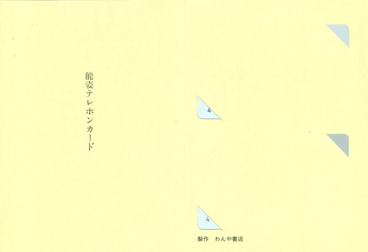 【テレカ】能姿　テレホンカード ２枚セット　わんや書店製作【未使用】（鞍馬天狗（白頭天狗揃）、楊貴妃（玉簾））_画像3