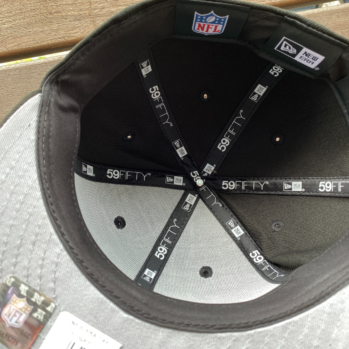 USA正規品 【6.7/8】 限定 NEWERA ニューエラ 59FIFTY キャップ NFL 第18回 スーパーボウル XVIII ラスベガス レイダース RAIDERS 白黒_画像8