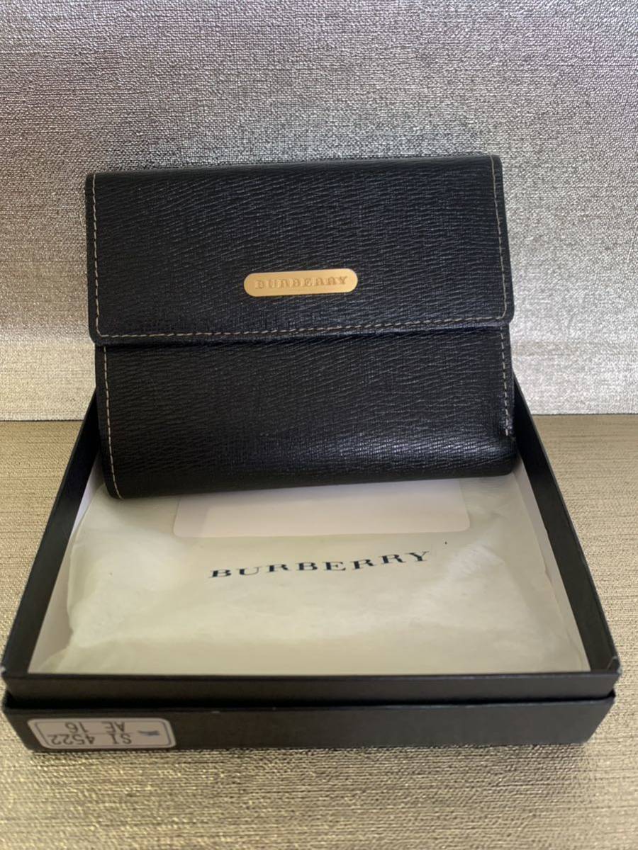 訳あり】 BURBERRY 二つ折り財布 ブラック AE16 SI-4522 その他