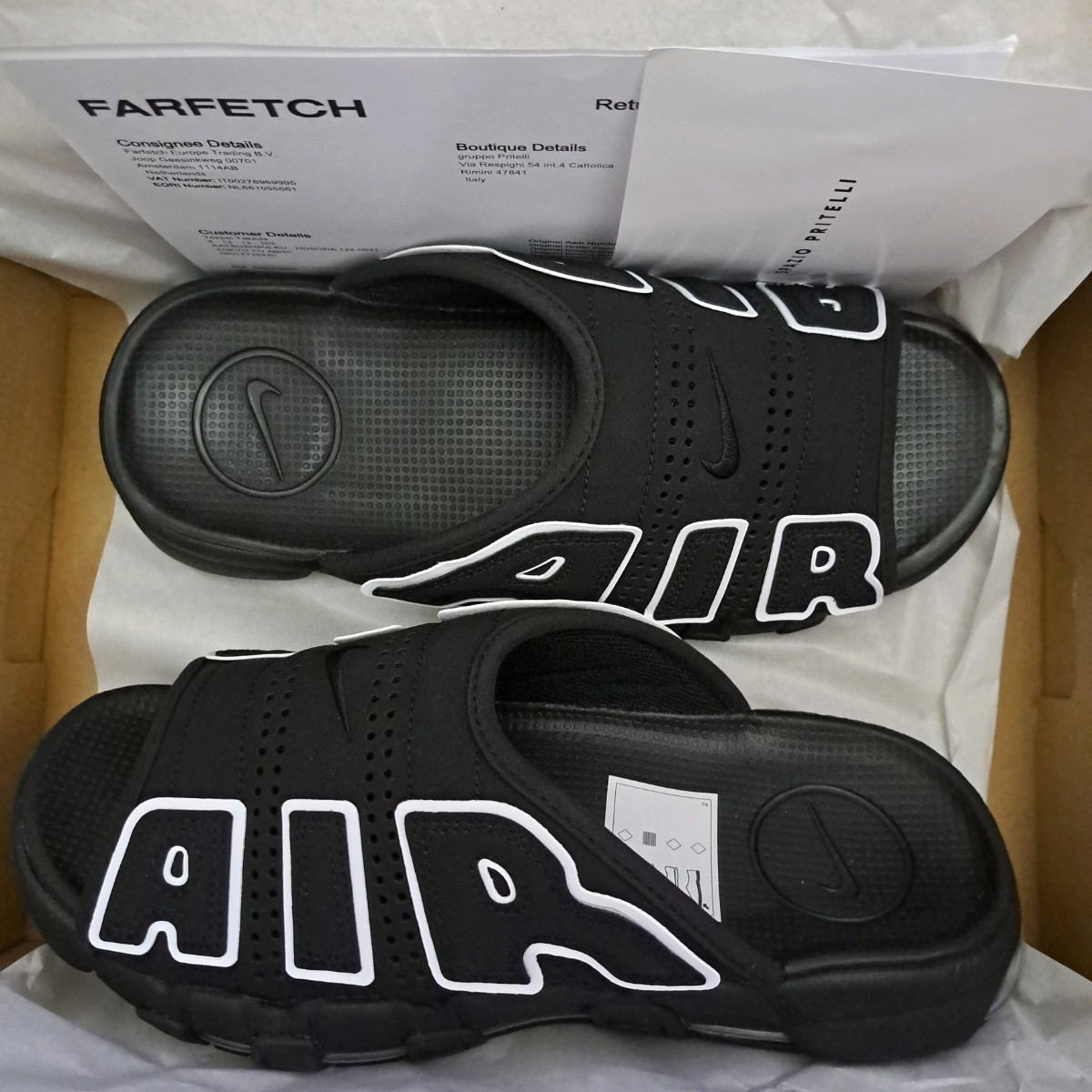 28cm Nike Air More Uptempo Slide Black ナイキ エアモアアップテンポ