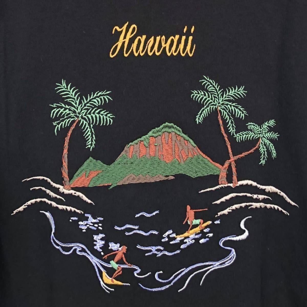 Hawaii柄★両面刺繍 Tシャツ★ハワイアン パームツリー サーフィン souvenir エンブロイダリー スカジャン トップス ALOHA スーベニア GU_画像7