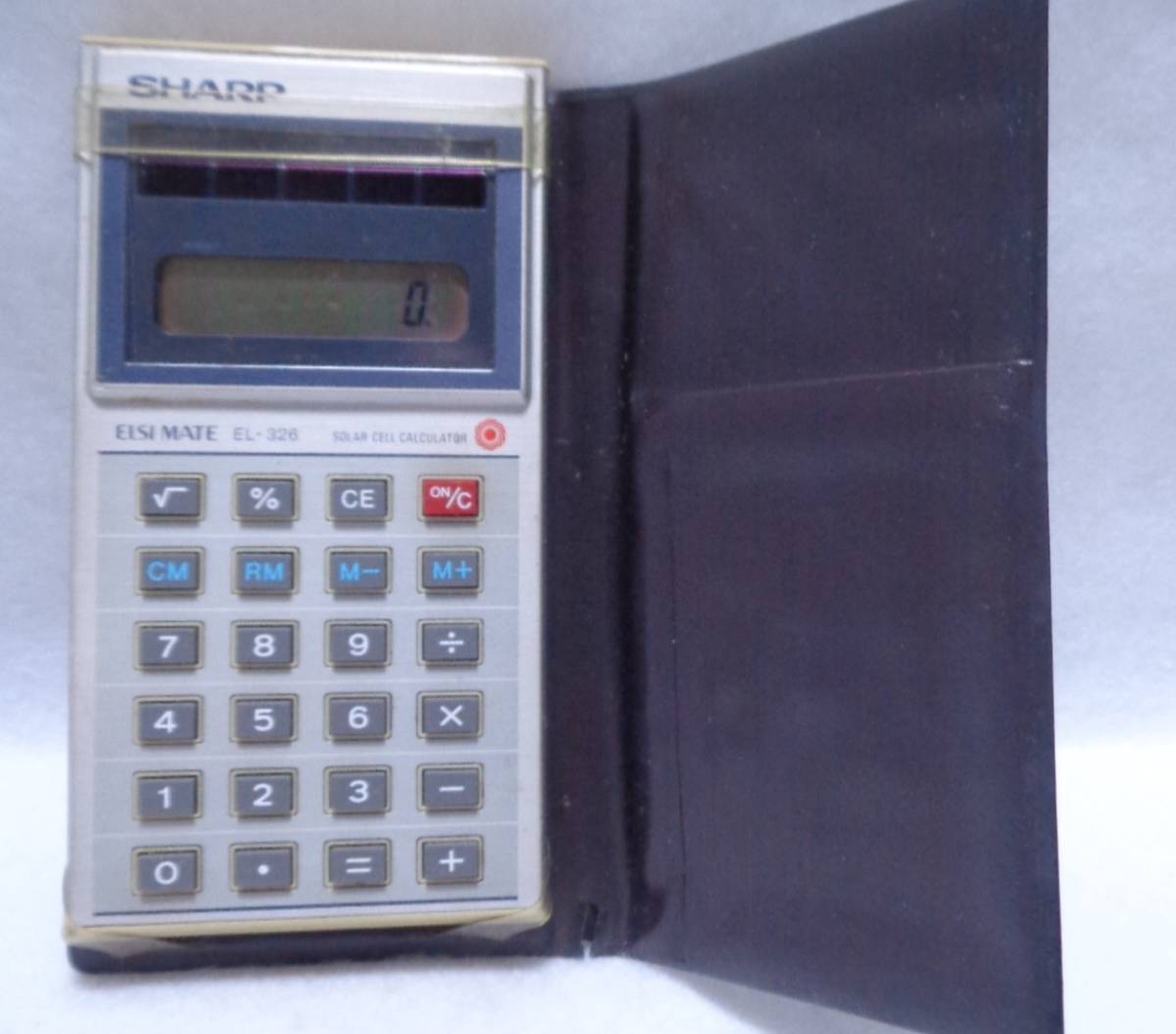 * retro *ZZZ* rare article [[ postage 370 jpy ] SHARP calculator ELSIMATE EL-326 8 column notebook type approximately 12cm×7cm liquid crystal . with defect ] present condition delivery 