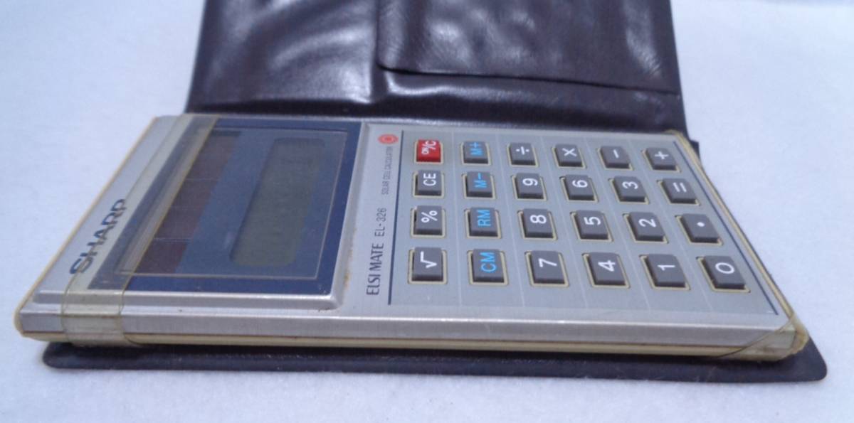 * retro *ZZZ* rare article [[ postage 370 jpy ] SHARP calculator ELSIMATE EL-326 8 column notebook type approximately 12cm×7cm liquid crystal . with defect ] present condition delivery 