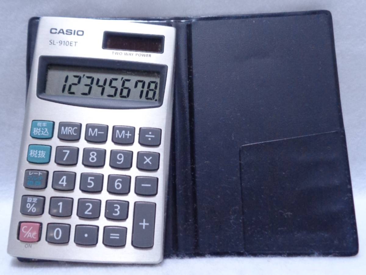 * retro *ZZZ* rare article [[ postage 370 jpy ] CASIO calculator SL-910ET notebook type approximately 12cm×7.5cm start-up has confirmed Casio ] present condition delivery 