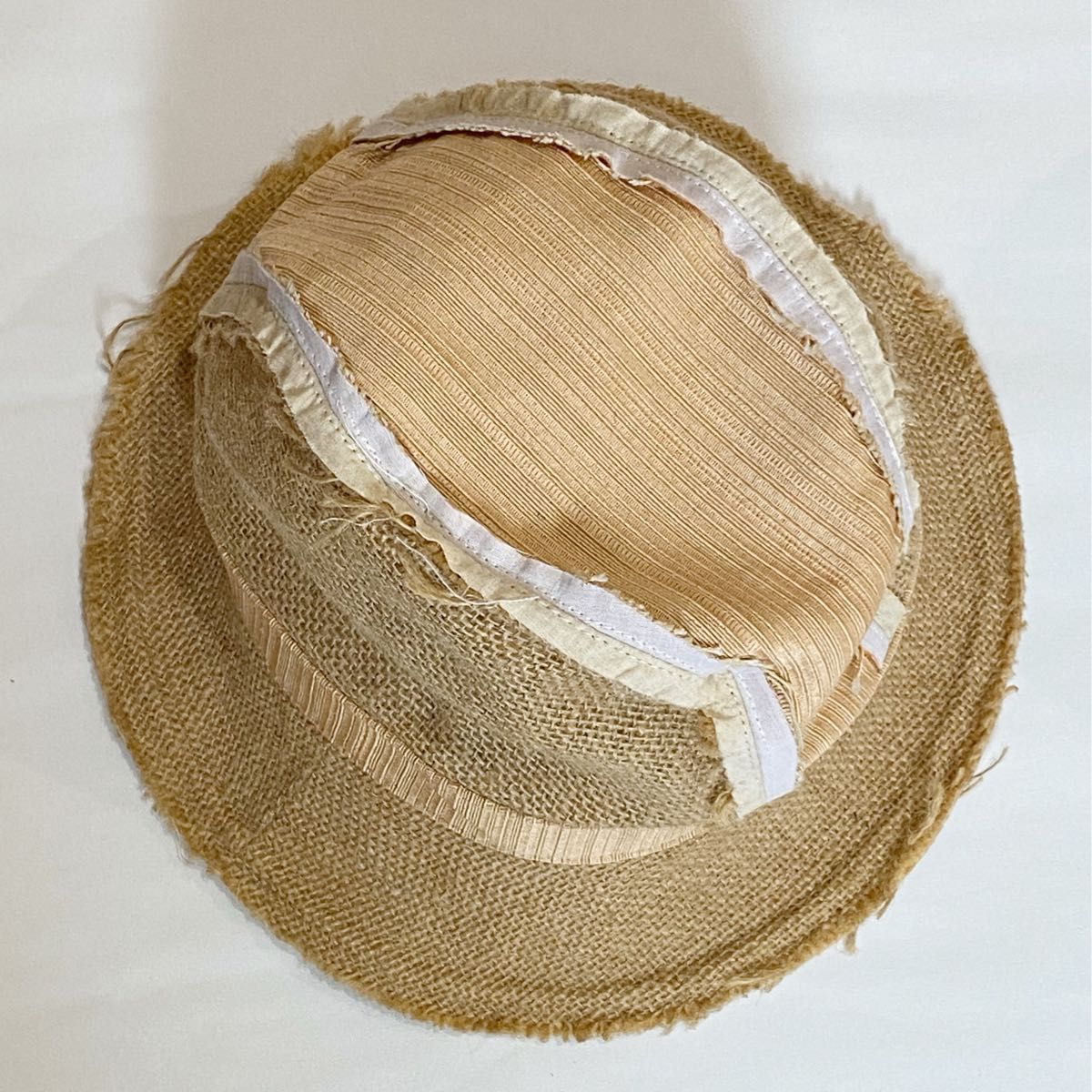 小さめ　麻×綿　天然素材　麦わら帽子風　ハット　ＨＡＴ　送料込み　処分価格