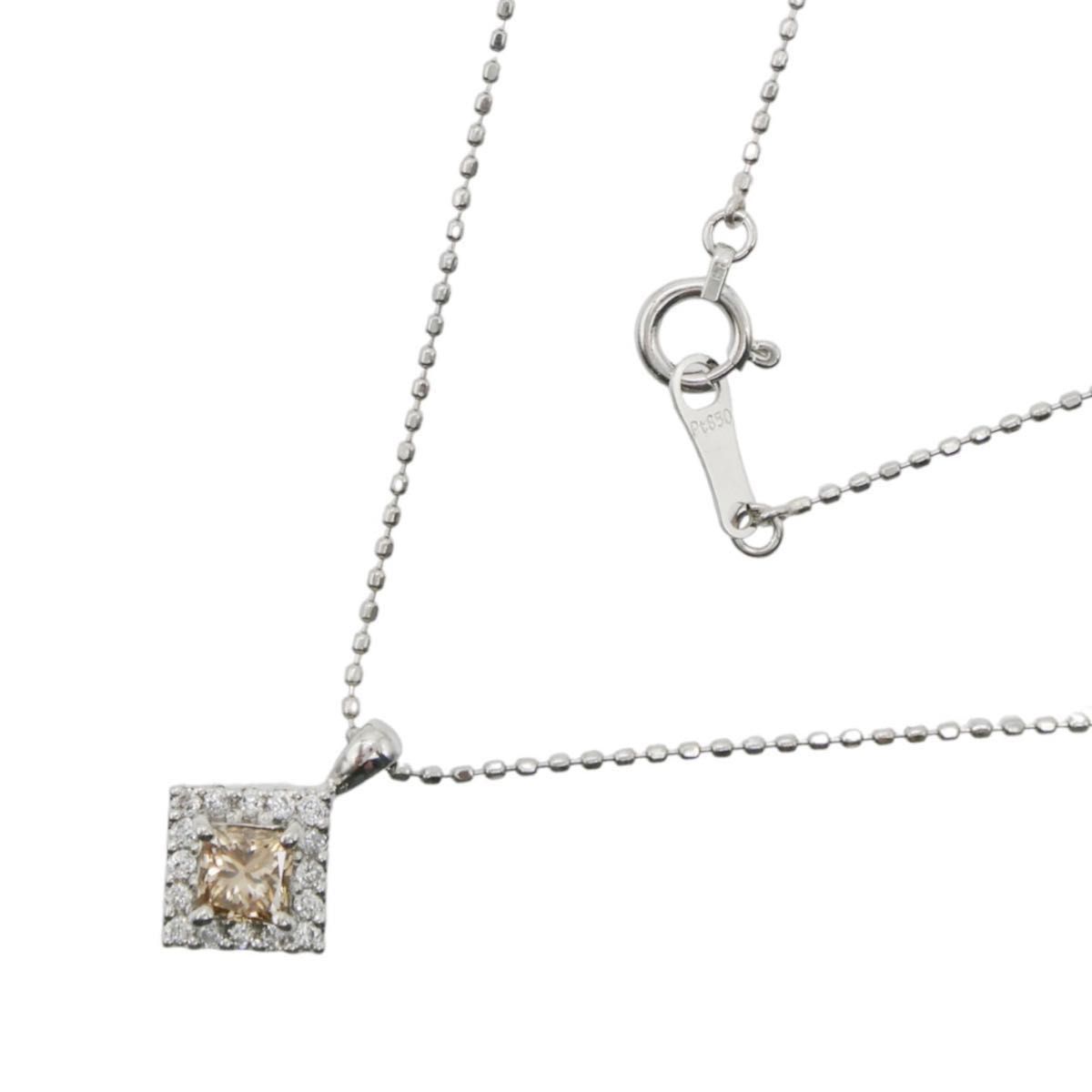ネックレス Pt850/900 ダイヤ0 35ct/0 1ct プリンセスカット|PayPayフリマ