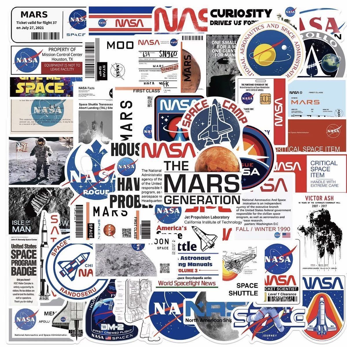 36番 NASA ステッカー 50枚 アメリカン 航空宇宙 ストリート キャラクターグッズ　スケボー レトロ アウトドア 雑貨　スケートボード_画像1