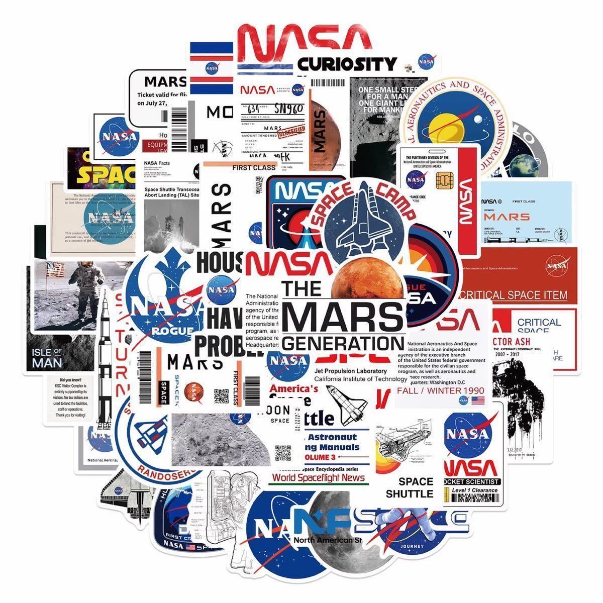 36番 NASA ステッカー 50枚 アメリカン 航空宇宙 ストリート キャラクターグッズ　スケボー レトロ アウトドア 雑貨　スケートボード_画像6