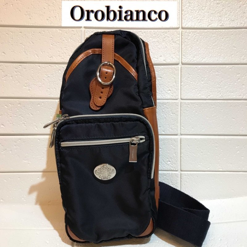 Orobianco ネイビー ブラウン 紺 茶 オロビアンコ ボディ
