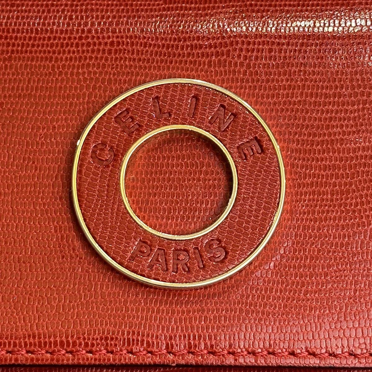 希少!!良品◇CELINE セリーヌ『M12』牛革 レザー サークル ショルダー