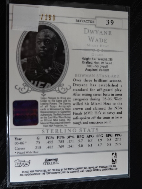 ●DWYANE WADE TOPPS トップス AUTO サイン 199枚限定 ●_画像2