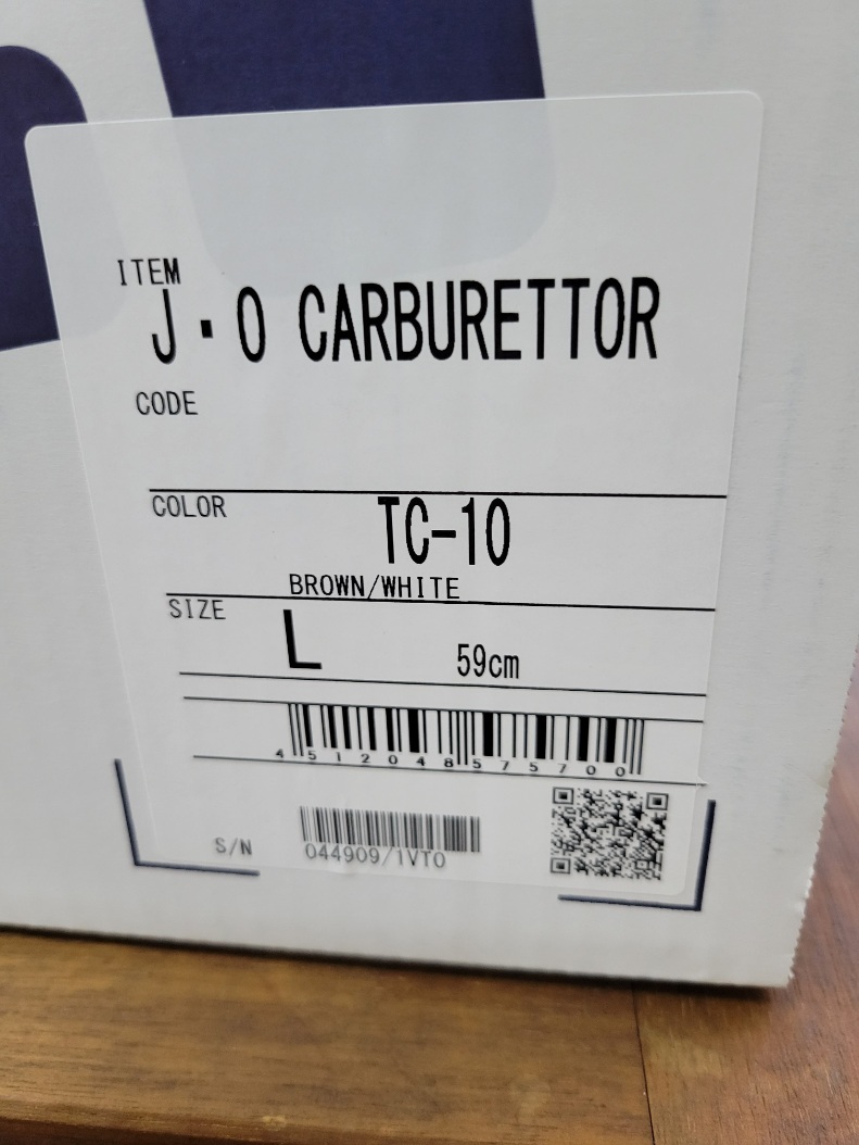 【SHOEI】J・O CARBURETTOR 2022年12月製造 新品未使用ヘルメット サイズ：Ｌ59㎝ カラー：TC-10 ブラウン/ホワイト の画像2