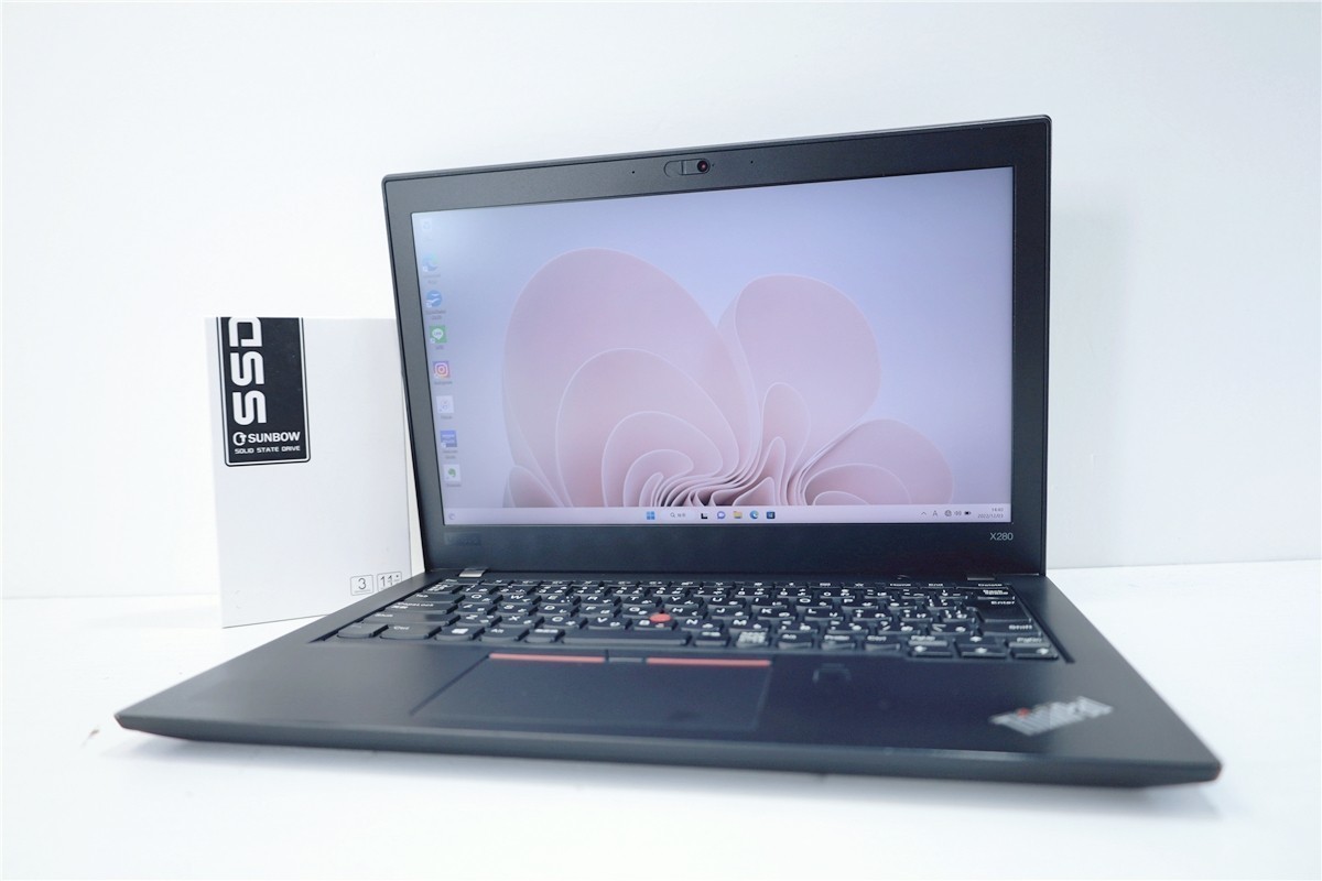 13型 レノボ LENOVO ThinkPad X280 Core i5 8350U 1.70GHz メモリ8GB SD256GB Office FHD 1920ｘ1080 カメラ ノードパソコン windwos11f