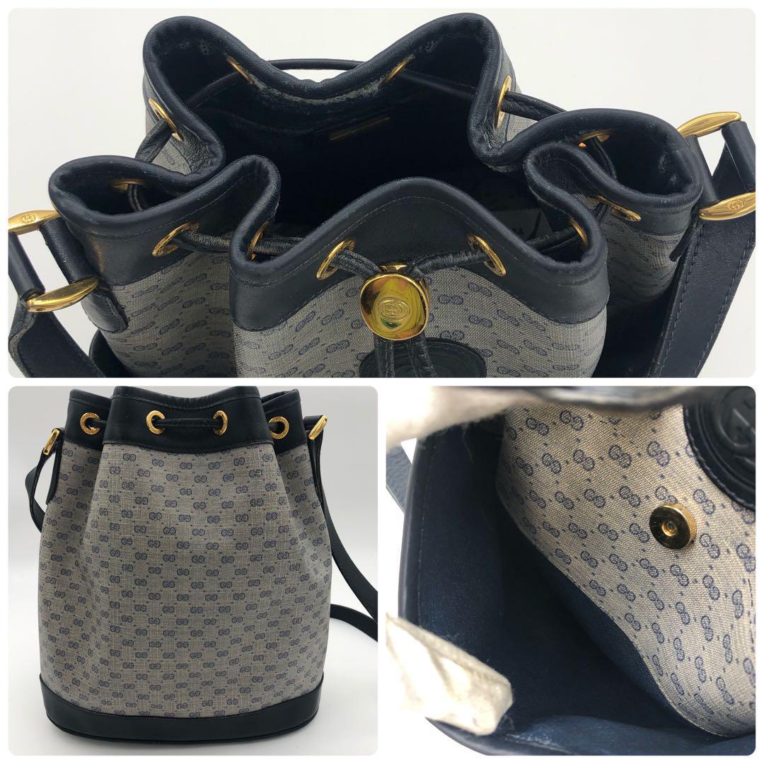 美品 GUCCI グッチ マイクロGG 巾着 ショルダーバッグ インター