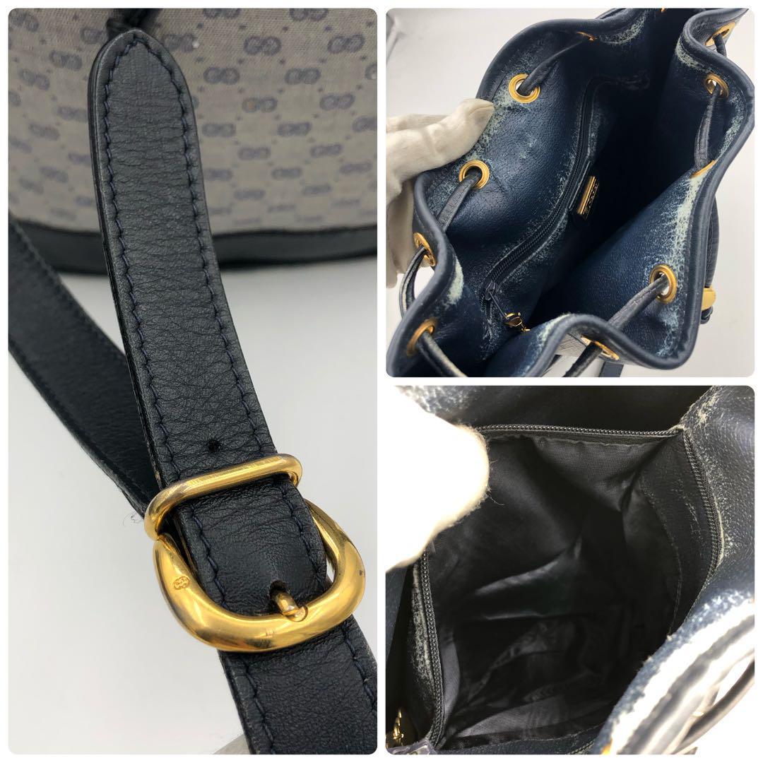 美品 GUCCI グッチ マイクロGG 巾着 ショルダーバッグ インター