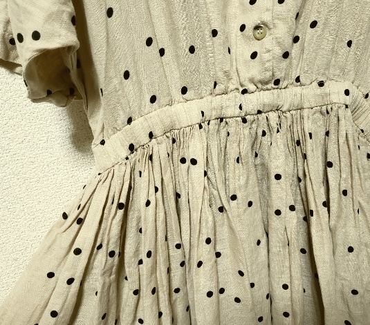 新品 BLACK CRANE dot dres リネン ドットワンピース _画像8