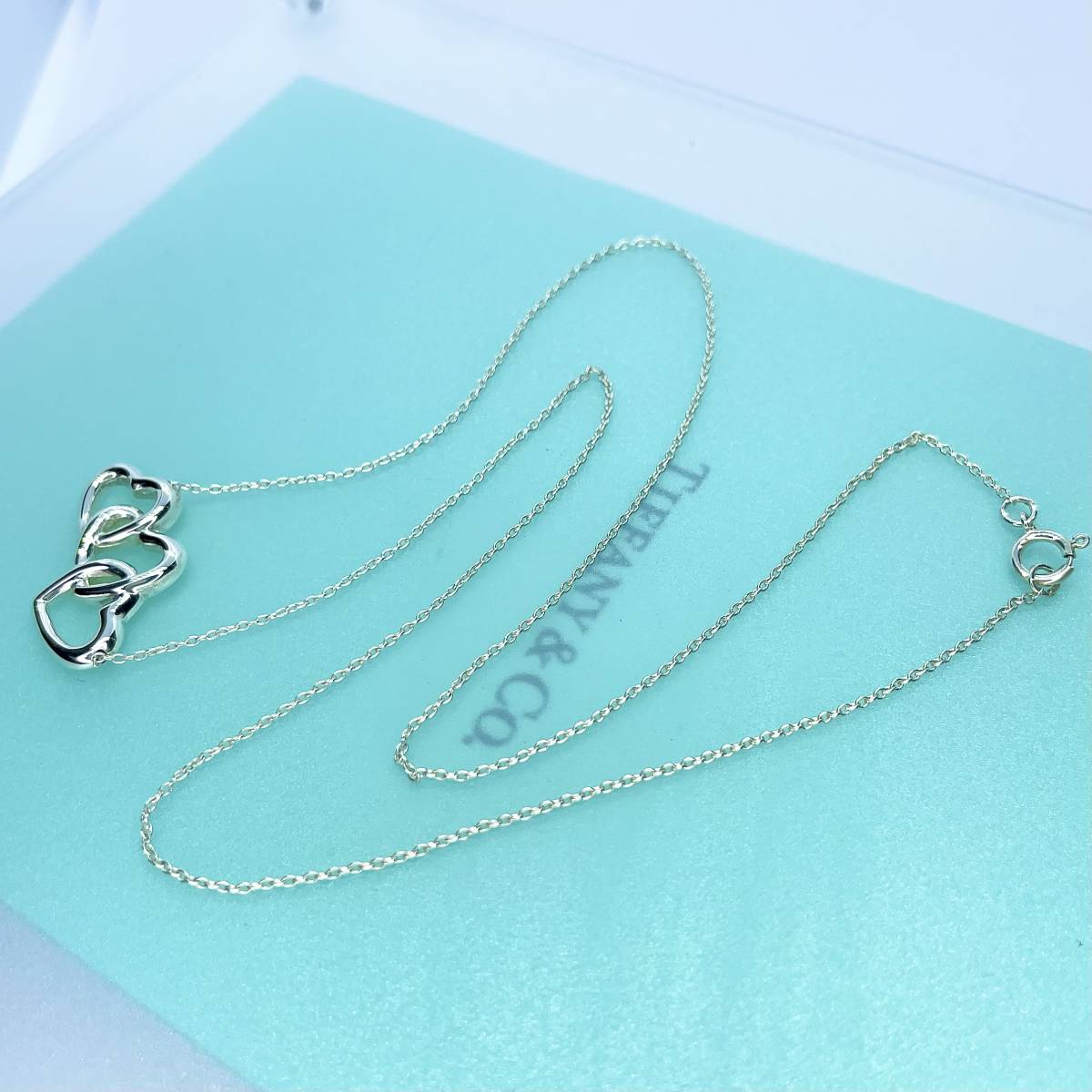 ティファニー トリプルハート ネックレス シルバー 約46㎝ Tiffany ペンダント ★262 ティファニー トリプルハート ネックレス シルバー 約46㎝ Tiffany ペンダント ★262