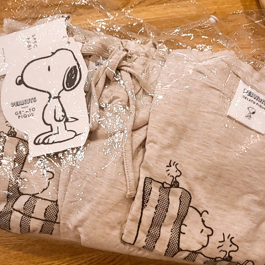 【最終価格】新品ペアセット！gelato pique　SNOOPYコラボ上下ペアセット