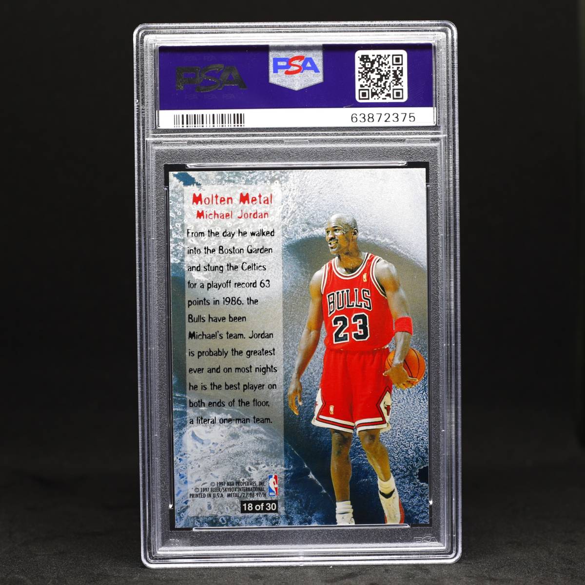 ★PSA 9★1996 Fleer Metal Molten Metal 18 Michael Jordan マイケル ジョーダン Kobe Bryant Lebron James 大谷 翔平 鑑定 WBC サイン無_画像2