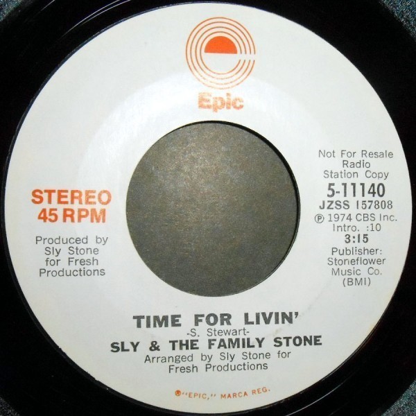 SLY & THE FAMILY STONE Time for Livin' M/S アメリカ盤PR Epic_画像2