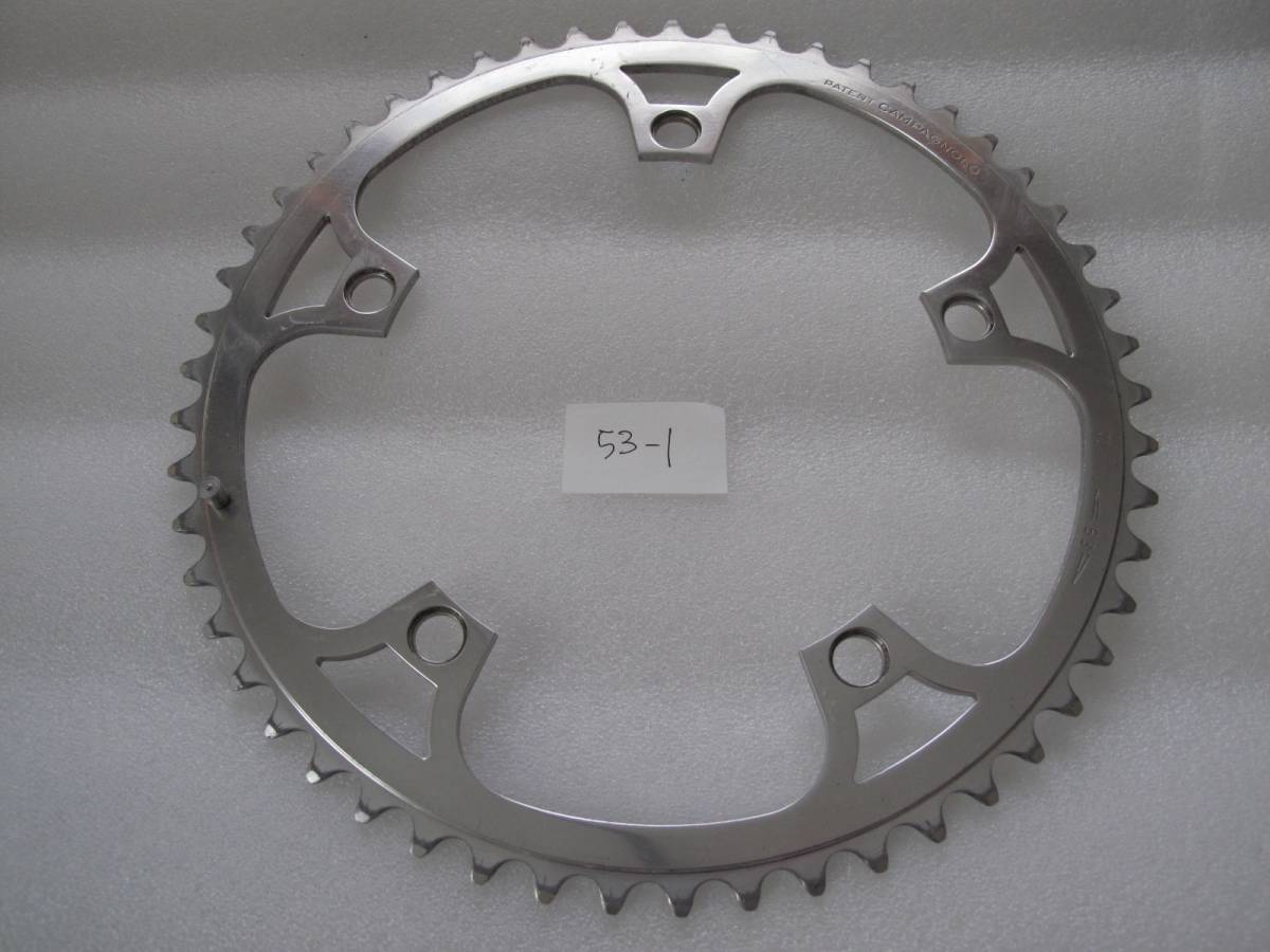 CW-00197　campagnoloカンパニョーロ　Super Record スーパーレコード　チェーンリング　ロード・ダブル用　 53T PCD: 144　薄歯 中古