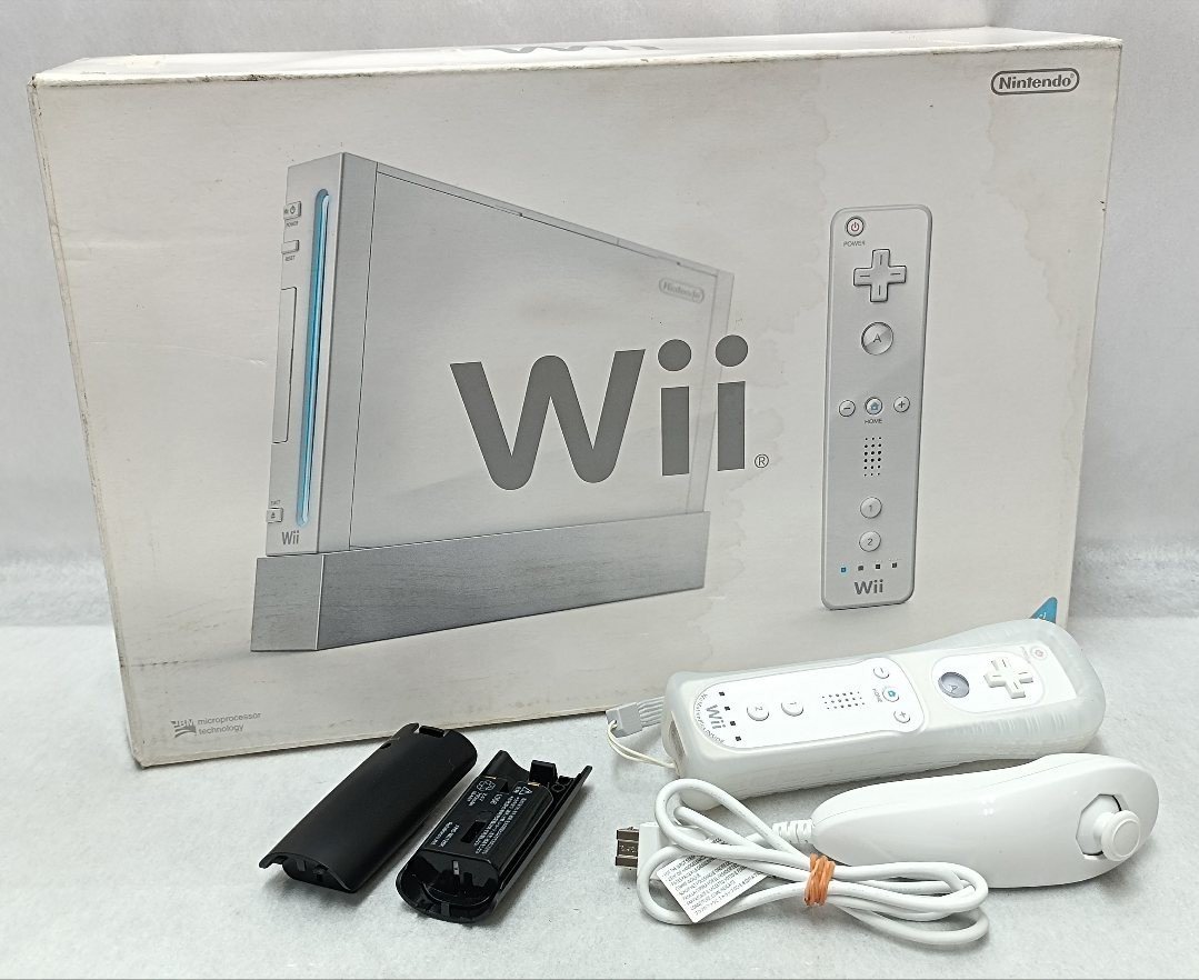 新品Wii／RVLー001本体セット+Wiiリモコン・ヌンチャク・バッテリー