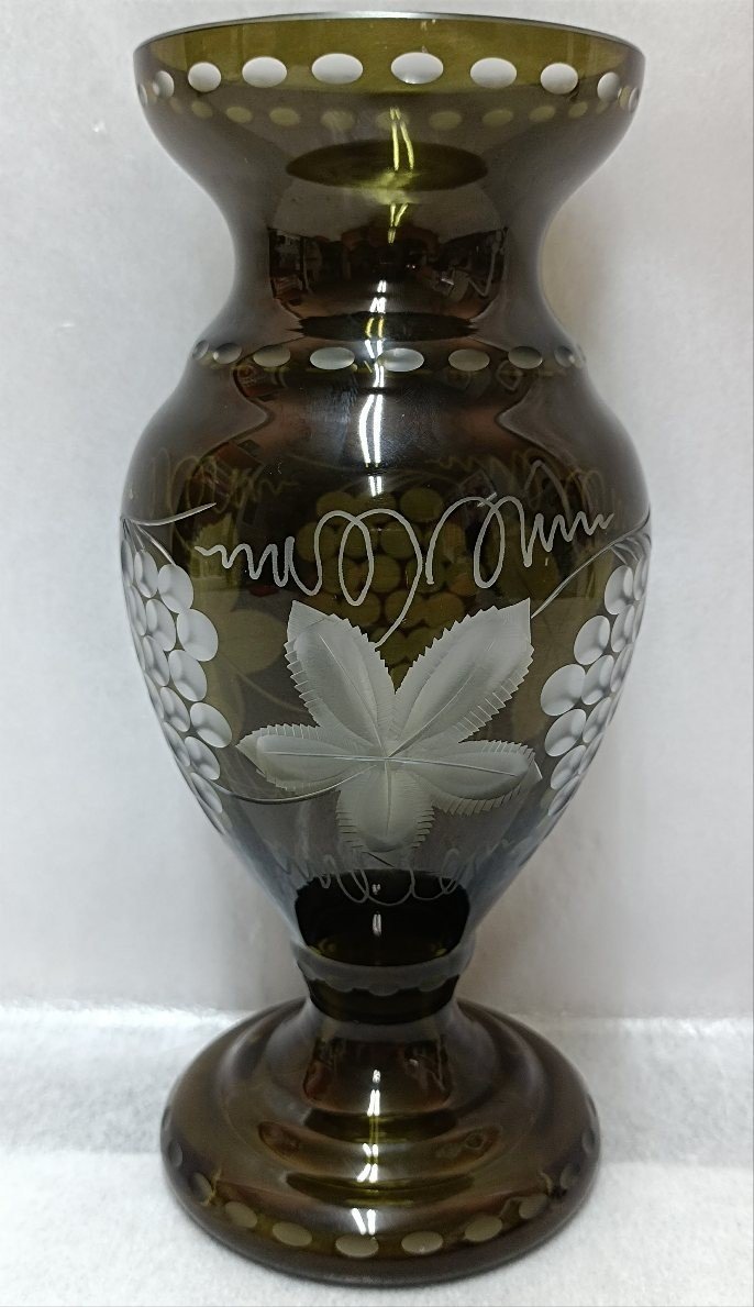  не использовался товар bohe mia crystal стекло .. рисунок цветок основа | ваза 