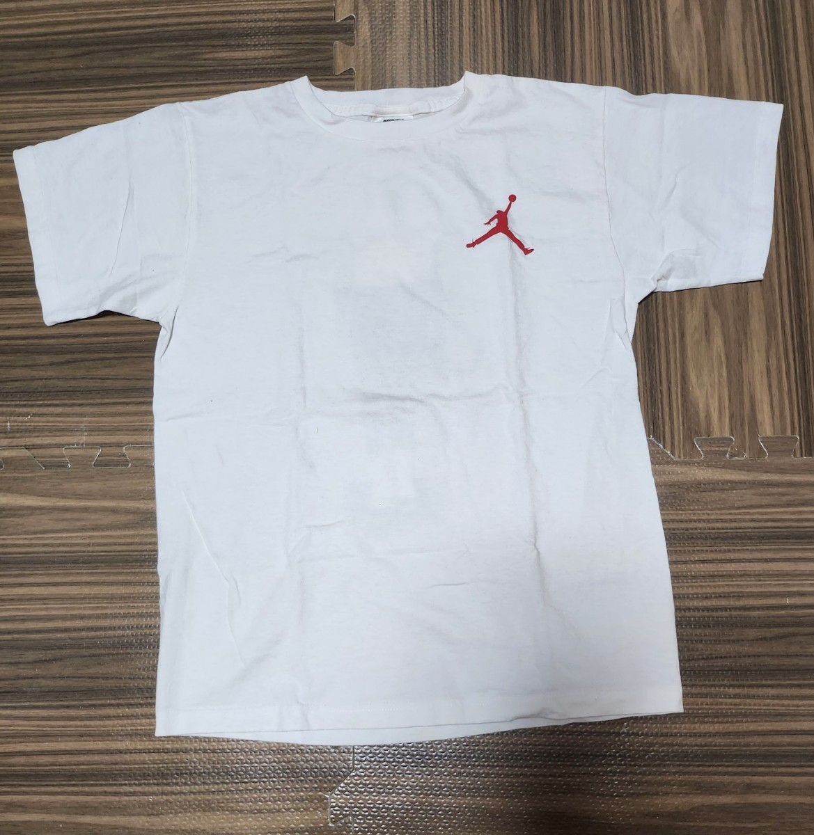 90年代 当時物 NIKE AIR JORDAN Tシャツ Lサイズ ホワイト ジャンプマン ジョーダン フォト オールド ナイキ エアジョーダン 古着の画像2