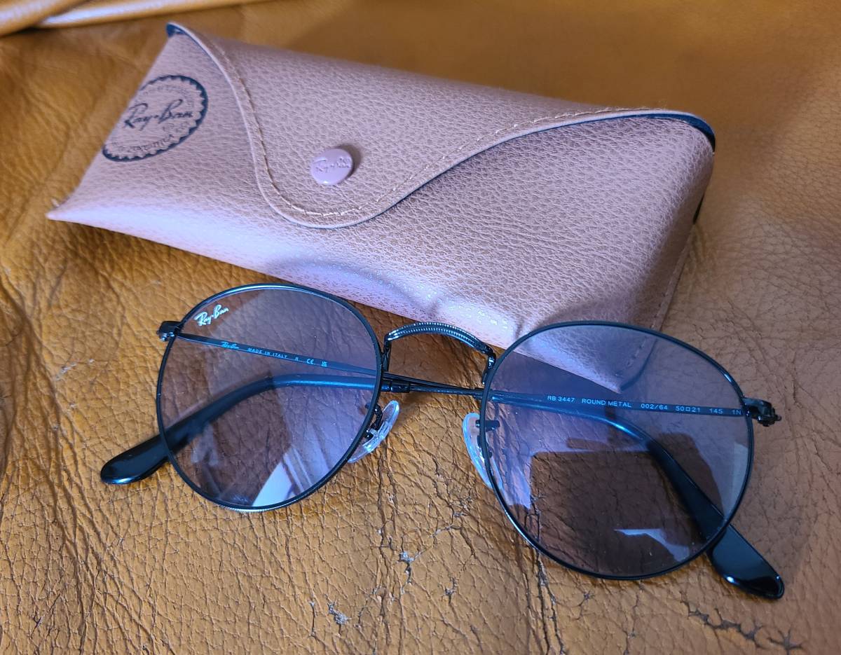 レイバン サングラス RB3447 002/64 50 Ray-Ban ROUND METAL WASHED