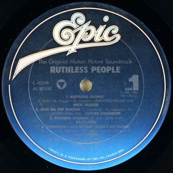 # soundtrack lRuthless People( movie [. want to do woman ])<LP 1986 year US>Mick Jagger, Bruce Springsteen, Billy Joel, Nicole shrink remainder 