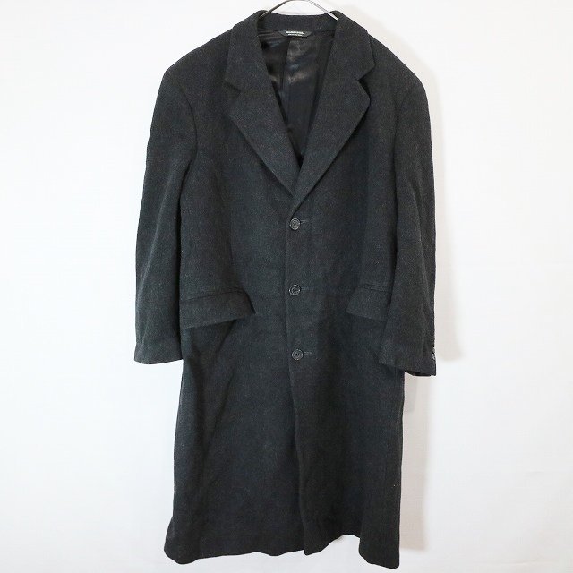 USA製 Christian Dior クリスチャンディオール ウール チェスターコート 防寒 ブラック ( メンズ XLサイズ相当 ) 中古 古着 M9238