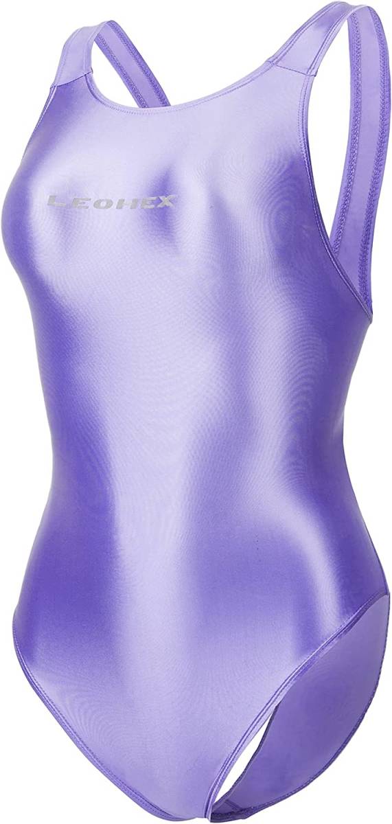 * postage included *JG-A new commodity! latter term model XXL size new Logo light purple LEOHEX super lustre .... cosplay high leg full back swimsuit 