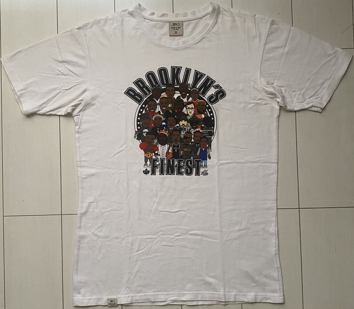 送料無料 美品 vintage ビンテージ 00s Y2K brooklyn's finest kix Tシャツ jay-z biggie タイソン  スパイクリー rap tees ホワイト XL 90s