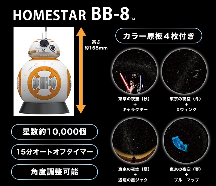 ◇ HOMESTAR/ホームスター スター・ウォーズ BB-8 / R2-D2 - 2台セット　家庭用プラネタリウム ◇ 送料込み_画像4