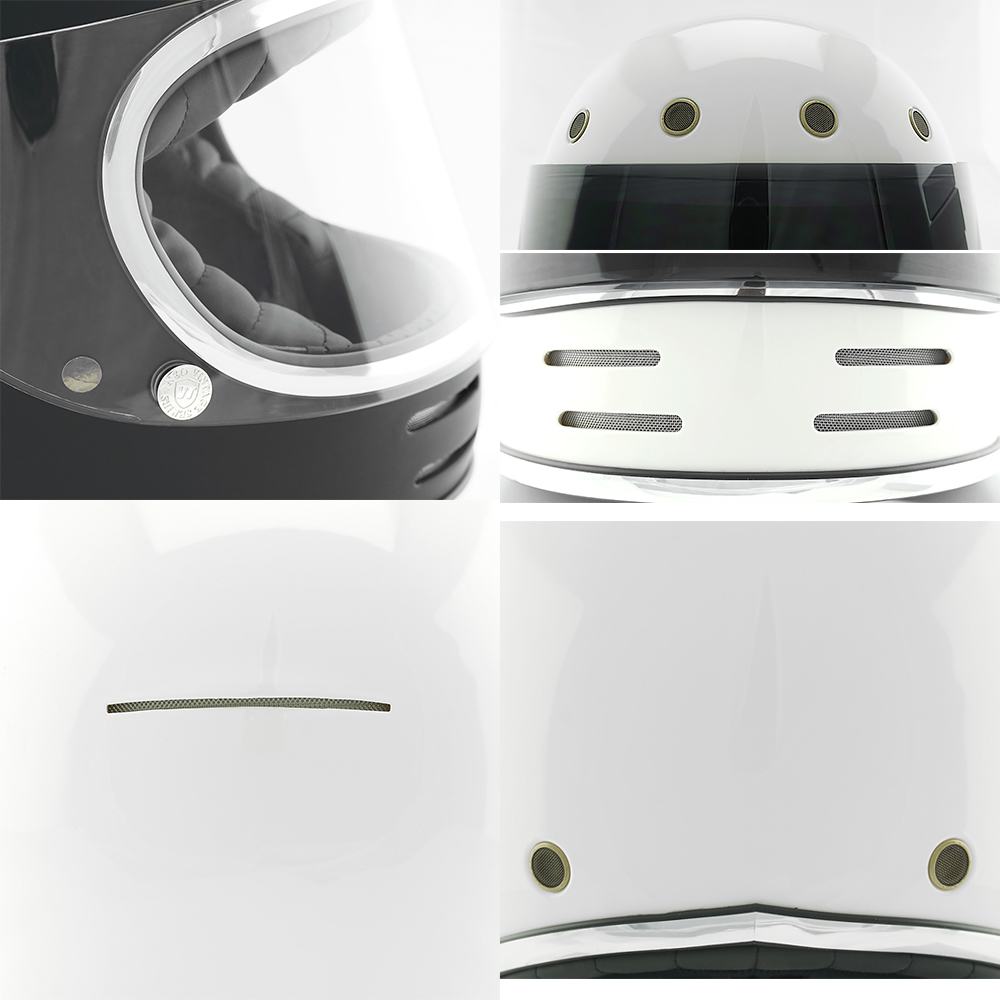 フルフェイスヘルメット ホワイト×ライトスモークシールド Lサイズ:59-60cm対応 VT-9 ステッカー付き VT9_画像7