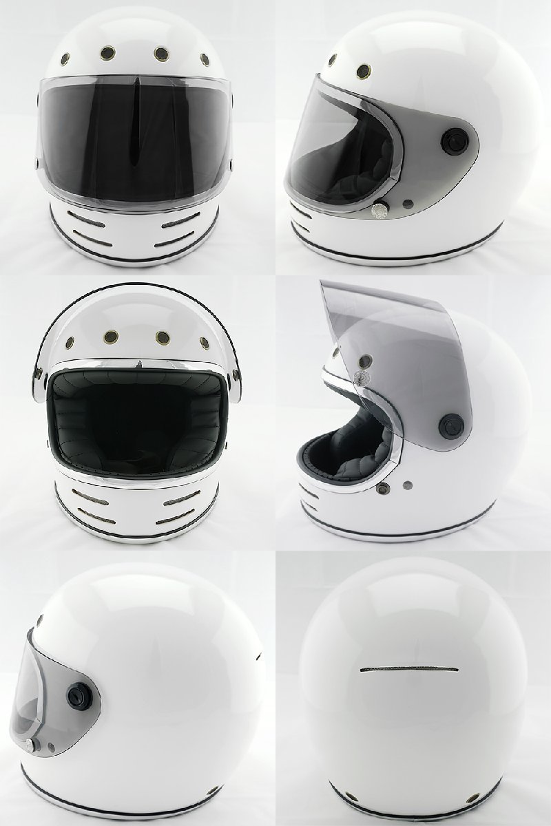 フルフェイスヘルメット ホワイト×ライトスモークシールド Lサイズ:59-60cm対応 VT-9 ステッカー付き VT9_画像3