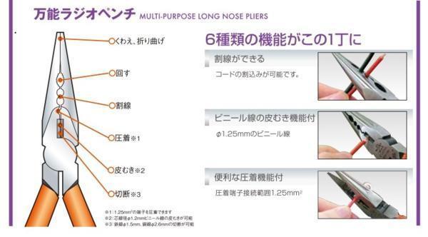 . bend all-purpose long-nose pliers 1 pcs unit price =770 jpy 