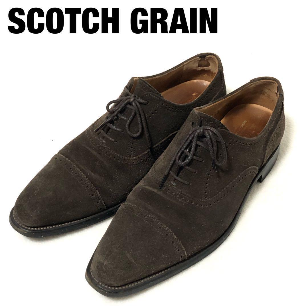 スコッチグレイン 革靴 ダークブラウン 24 5 スエードレザー 美品