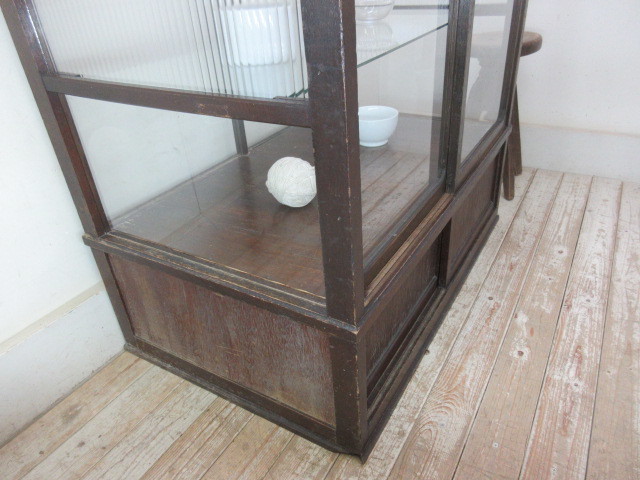  old oak material. molding glass case H479 antique bread case display case store furniture Cafe furniture natural wood old furniture 